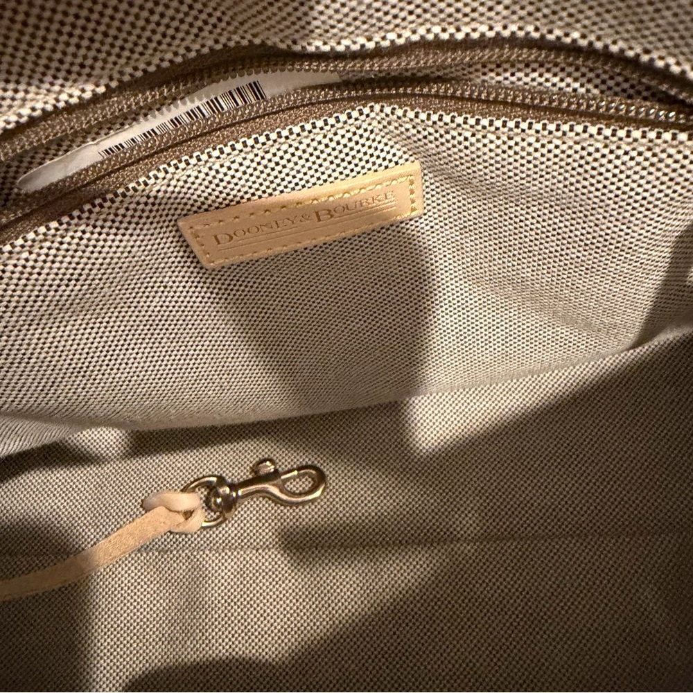 Y2K Dooney & Bourke Pastel Green & Yellow Leather Trim East West Shoulder Bag - Picture 11 of 11